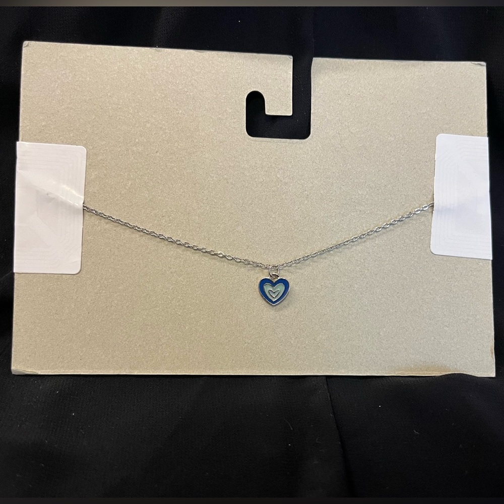 Urban Outfitters Blue Heart Pendant Necklace